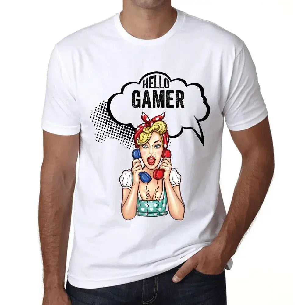 Men's Graphic T-Shirt V Neck Hello Gamer Eco-Friendly Limited Edition Unisex T-shirt, Sweatshirt, Hoodie, Long Sleeve Tee - T-Shirt, Sweatshirt, Hoodie