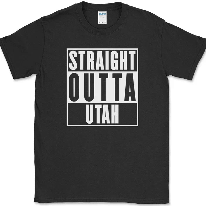 Straight Outta Utah T-Shirt Funny Humor State Pride Home US Novelty Tee Unisex T-shirt, Sweatshirt, Hoodie, Long Sleeve Tee - T-Shirt, Sweatshirt, Hoodie