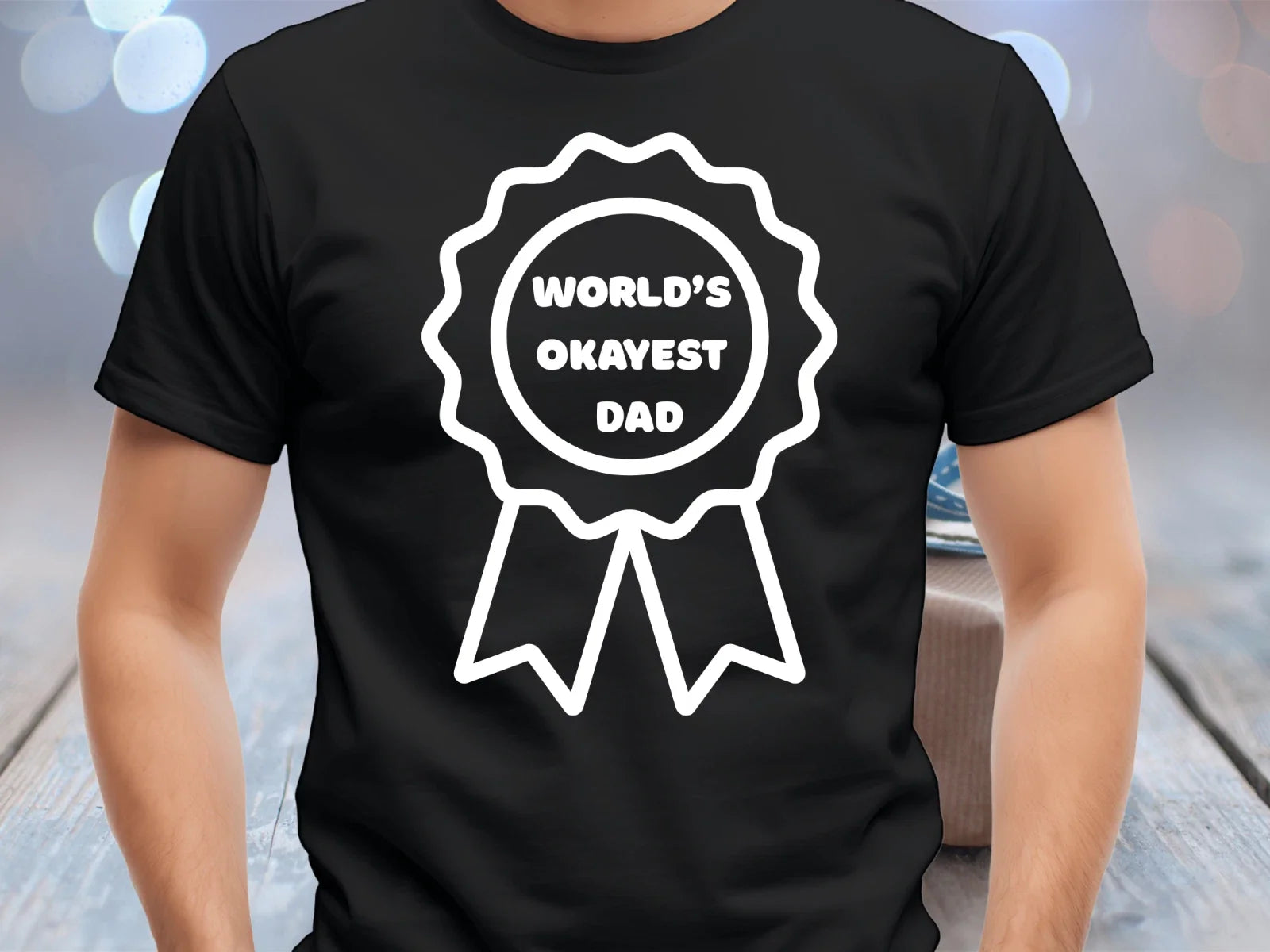 World's Okayest Dad Shirt | Funny Father's Day T-Shirt | Gift for Dad Unisex T-shirt, Sweatshirt, Hoodie, Long Sleeve Tee - T-Shirt, Sweatshirt, Hoodie