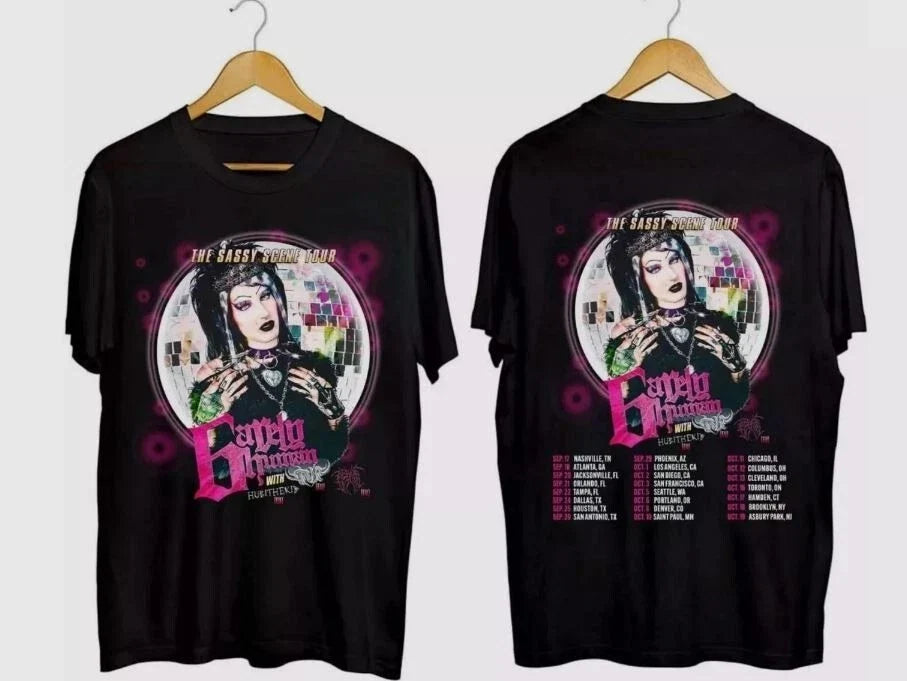 6arelyhuman - The Sassy Scene Tour 2024 Shirt Unisex T-shirt, Sweatshirt, Hoodie, Long Sleeve Tee - T-Shirt, Sweatshirt, Hoodie