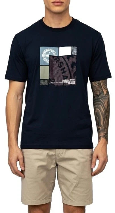 MARSHALL ARTIST | Mens Navy Blue Short Sleeve Pezzi T Shirt | Medium 42"-44" Unisex T-shirt, Sweatshirt, Hoodie, Long Sleeve Tee - T-Shirt, Sweatshirt, Hoodie