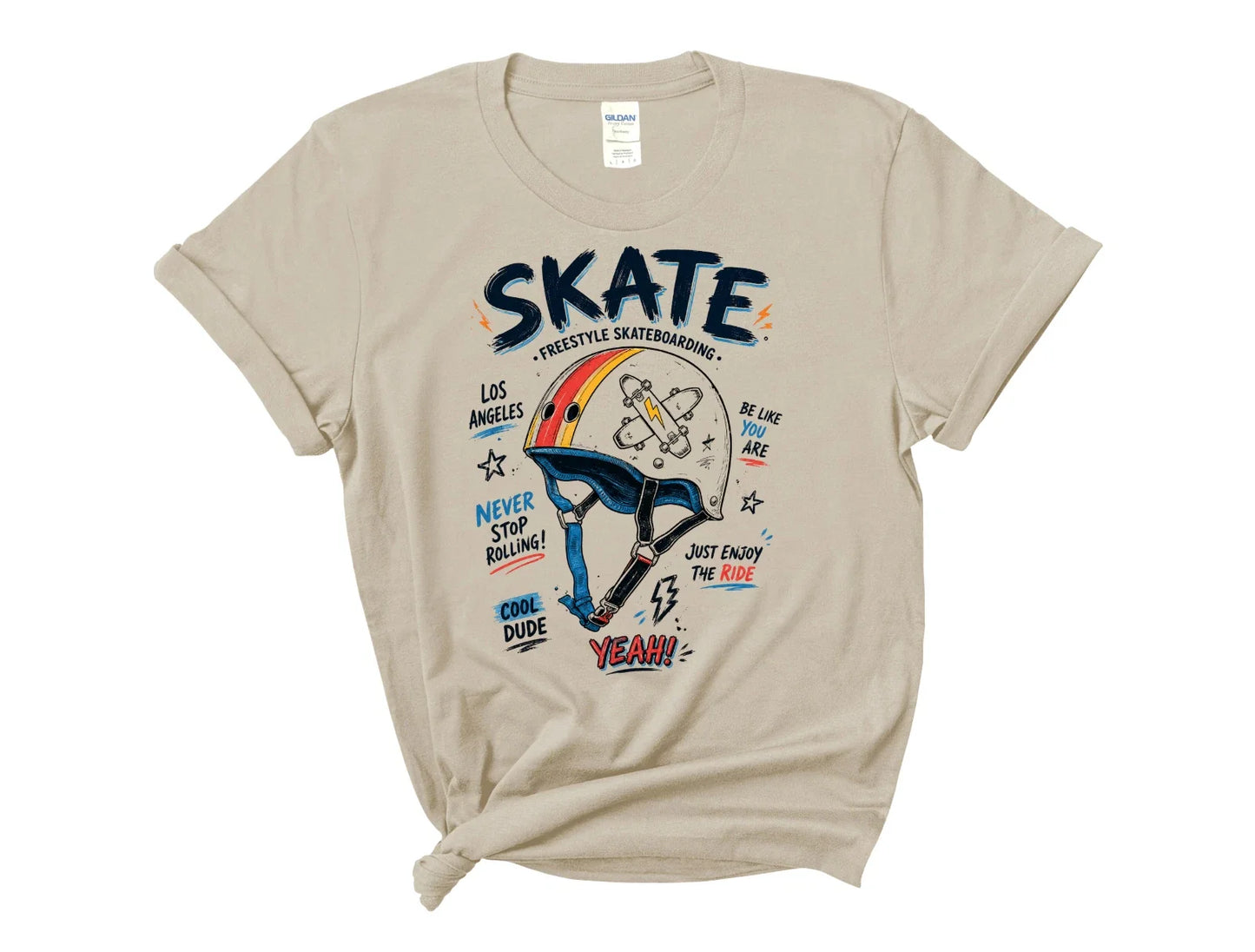 Skateboarding Helmet T-Shirt Retro Skate Graphic Skater Streetwear Tee Unisex T-shirt, Sweatshirt, Hoodie, Long Sleeve Tee - T-Shirt, Sweatshirt, Hoodie