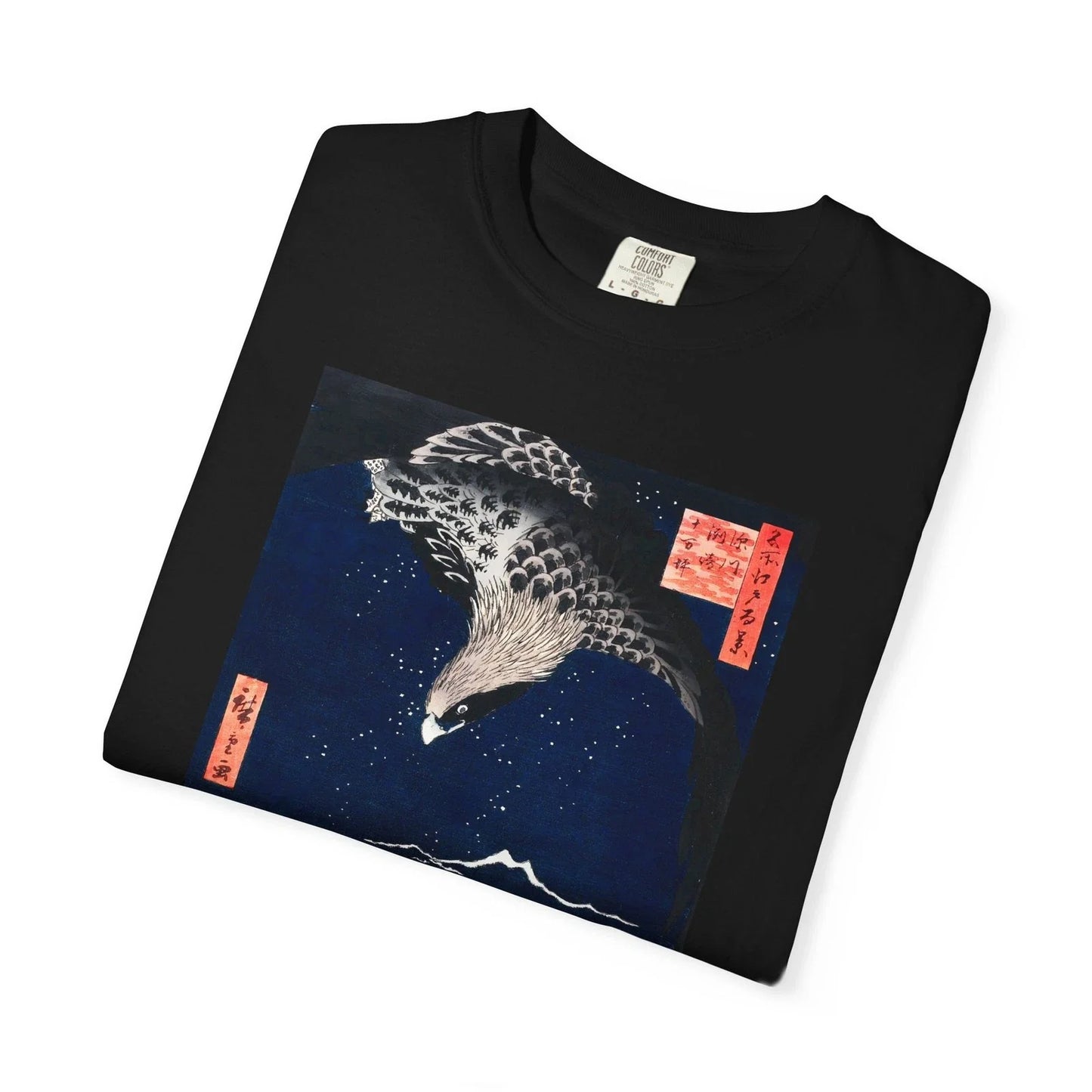 Japanese Hawk Comfort Colors T-shirt Hiroshige Japanese Art Woodblock Ukiyo-e Unisex T-shirt, Sweatshirt, Hoodie, Long Sleeve Tee - T-Shirt, Sweatshirt, Hoodie