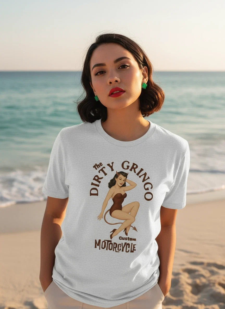 The Dirty Gringo WWII Bomber Nose art Pinup Retro Devil  Unisex classic tee Unisex T-shirt, Sweatshirt, Hoodie, Long Sleeve Tee - T-Shirt, Sweatshirt, Hoodie