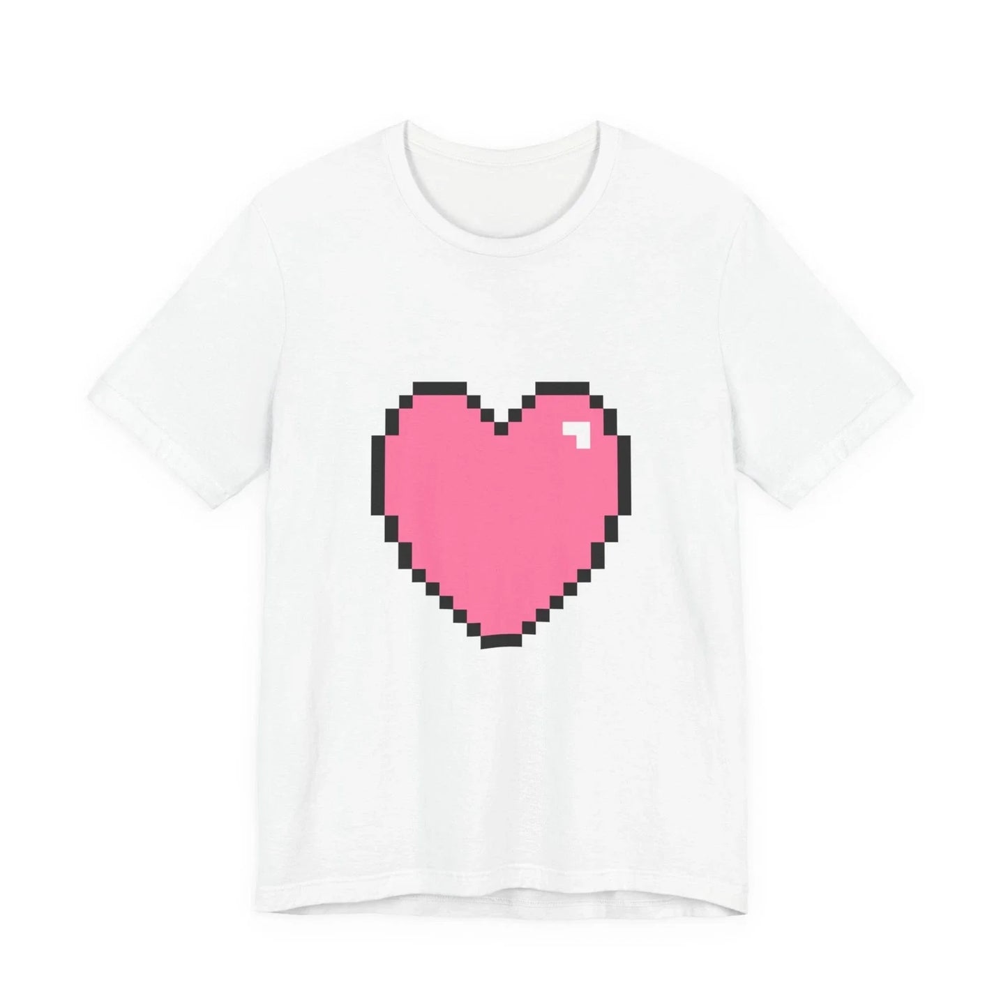 Unisex Jersey Short Sleeve Tee Cute Retro 8-Bit Pixel Art Gamer Pink Heart Unisex T-shirt, Sweatshirt, Hoodie, Long Sleeve Tee - T-Shirt, Sweatshirt, Hoodie