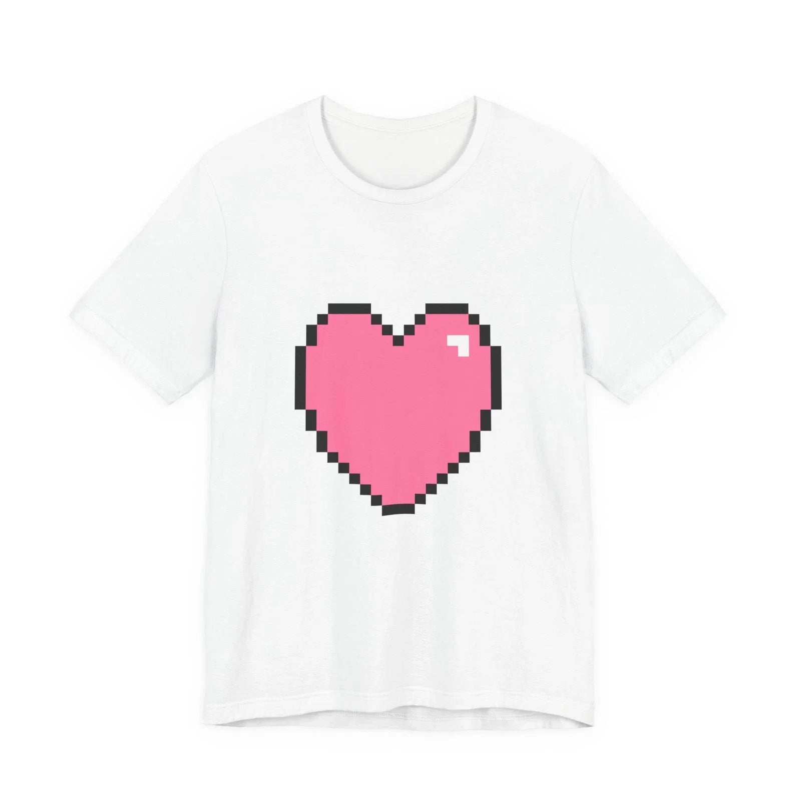 Unisex Jersey Short Sleeve Tee Cute Retro 8-Bit Pixel Art Gamer Pink Heart Unisex T-shirt, Sweatshirt, Hoodie, Long Sleeve Tee - T-Shirt, Sweatshirt, Hoodie