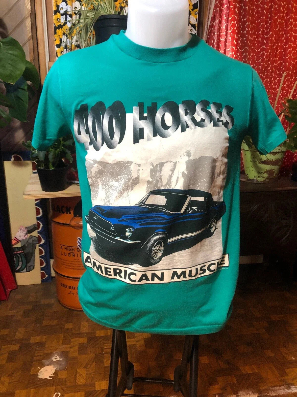 Vintage Blue Ford Mustang Muscle Car T Shirt HORSEPOWER American Muscle Unisex T-shirt, Sweatshirt, Hoodie, Long Sleeve Tee - T-Shirt, Sweatshirt, Hoodie
