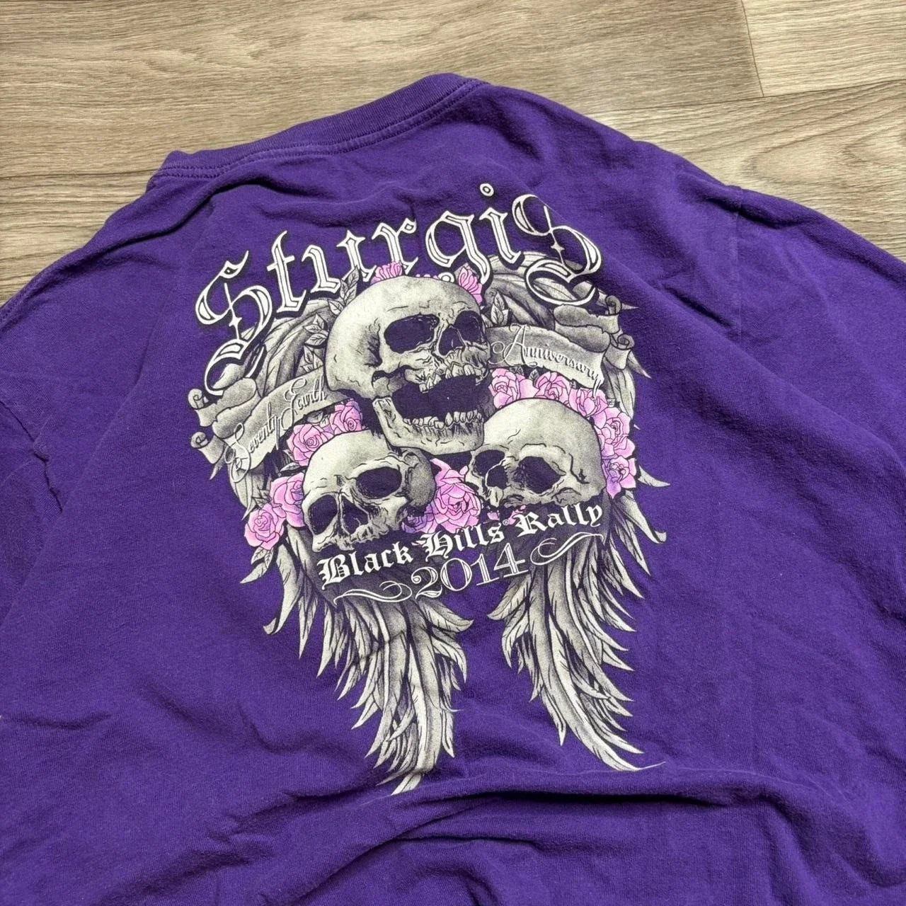 Vintage Y2K Grunge Goth Emo Skull Wings Sturgis Black Hills Rally Purple Tee 2x Unisex T-shirt, Sweatshirt, Hoodie, Long Sleeve Tee - T-Shirt, Sweatshirt, Hoodie