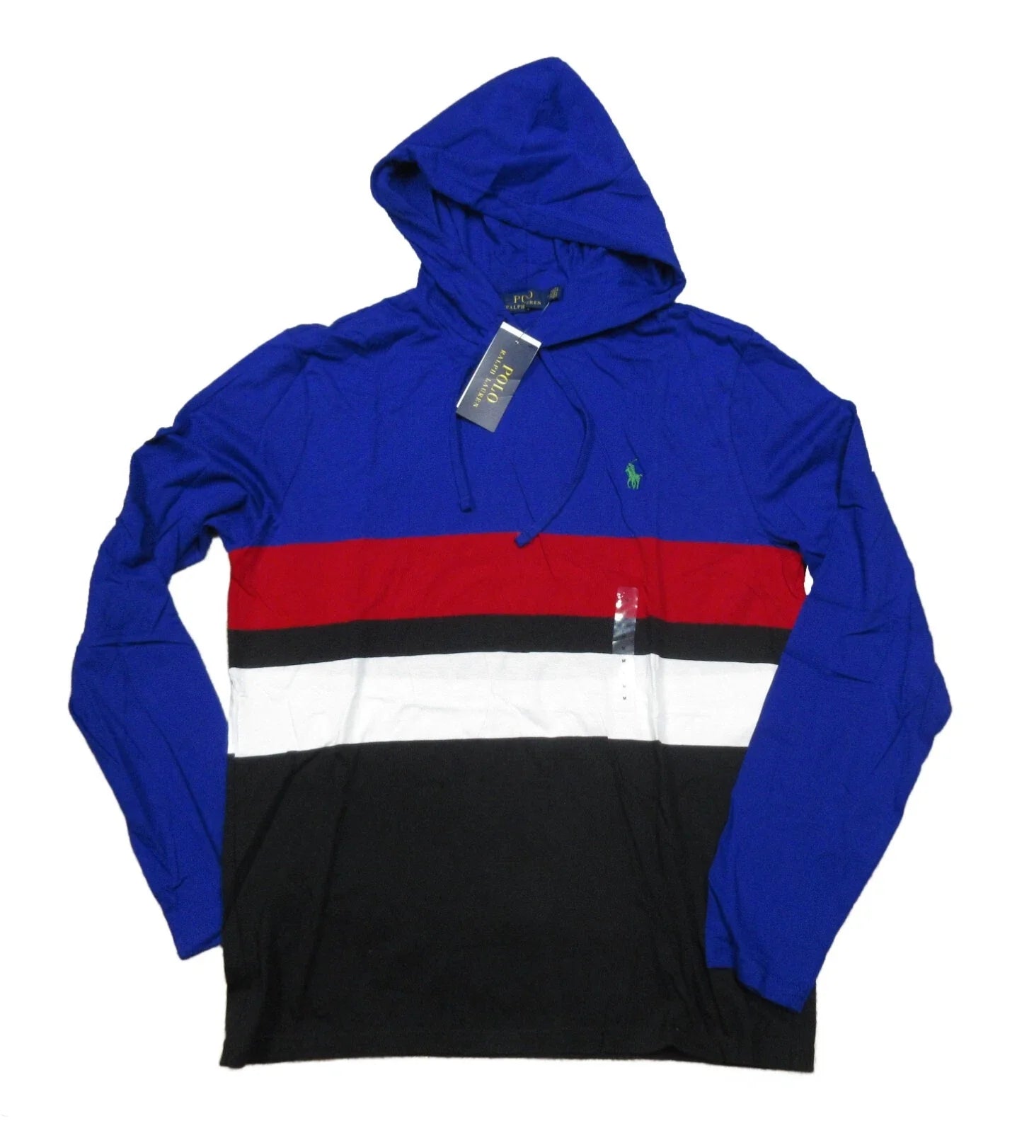 Polo Ralph Lauren Men's Blue Multi Colorblock Jersey Hooded T-Shirt Unisex T-shirt, Sweatshirt, Hoodie, Long Sleeve Tee - T-Shirt, Sweatshirt, Hoodie