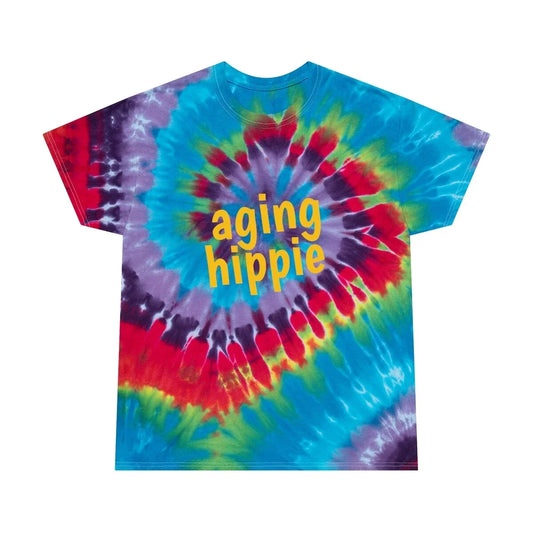 Aging Hippie, Tie-Dye Tee, Spiral Unisex T-shirt, Sweatshirt, Hoodie, Long Sleeve Tee - T-Shirt, Sweatshirt, Hoodie