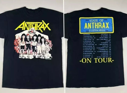 Anthrax On Tour 1987 T-Shirt, 80S Anthrax Heavy Metal Band Shirt, Double Sides Unisex T-shirt, Sweatshirt, Hoodie, Long Sleeve Tee - T-Shirt, Sweatshirt, Hoodie