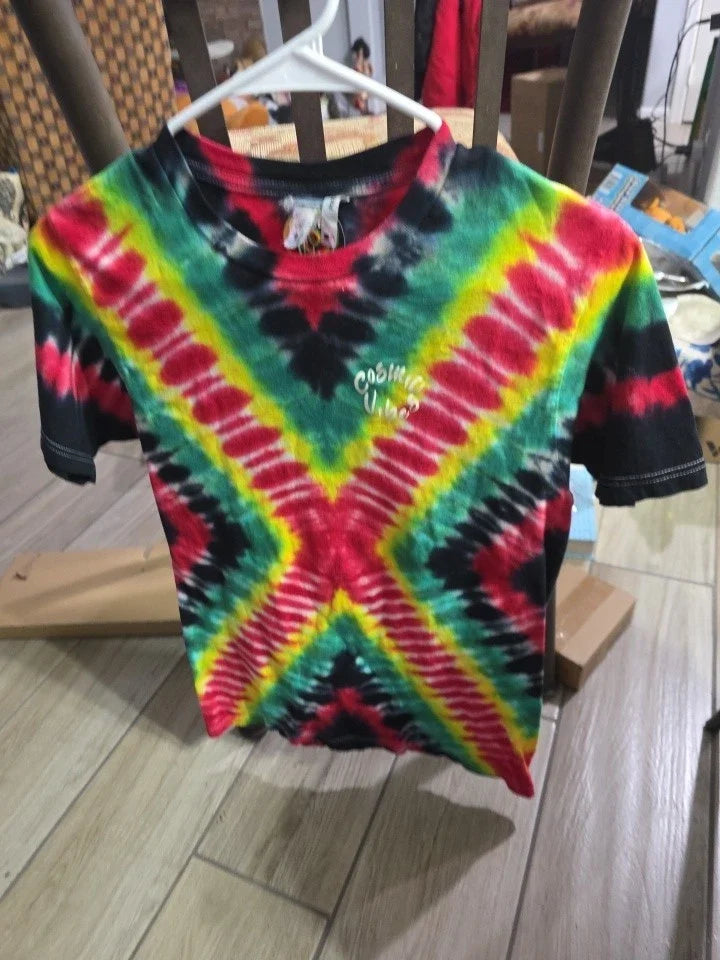 VTG Y2K Tie Dye T-Shirt Adult Small Yellow Red Green Hippie Psychedelic Retro Unisex T-shirt, Sweatshirt, Hoodie, Long Sleeve Tee - T-Shirt, Sweatshirt, Hoodie