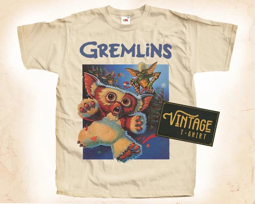Gremlins V3 Vintage T Shirt  for Men Woman Unisex NATURAL S-5XL Unisex T-shirt, Sweatshirt, Hoodie, Long Sleeve Tee - T-Shirt, Sweatshirt, Hoodie