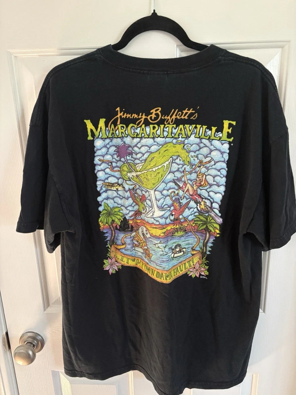 Vintage 90s/Y2K Jimmy Buffett Margaritaville Shirt Size XL -Big Back Graphic Unisex T-shirt, Sweatshirt, Hoodie, Long Sleeve Tee - T-Shirt, Sweatshirt, Hoodie