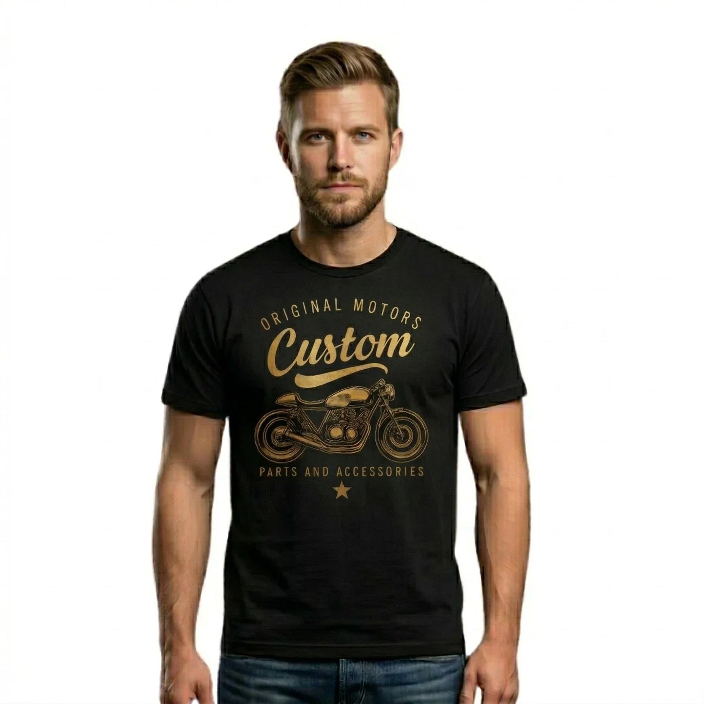 Custom Motorcycle Graphic Tee | Men's Vintage Biker Style Cotton T-Shirt Unisex T-shirt, Sweatshirt, Hoodie, Long Sleeve Tee - T-Shirt, Sweatshirt, Hoodie