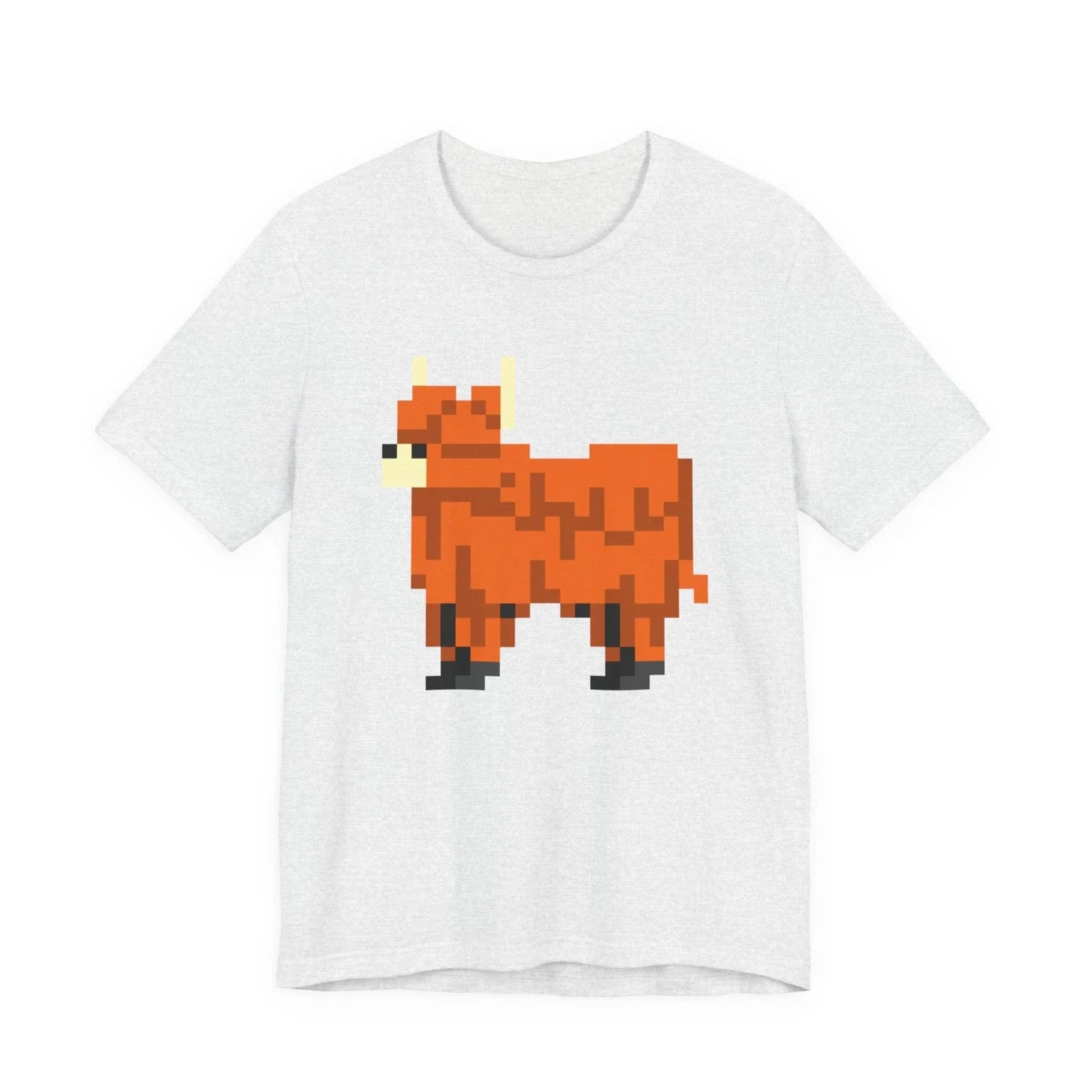 Unisex Jersey Short Sleeve Tee Cute Retro 8-Bit Pixel Art Gamer Highland Cow Unisex T-shirt, Sweatshirt, Hoodie, Long Sleeve Tee - T-Shirt, Sweatshirt, Hoodie