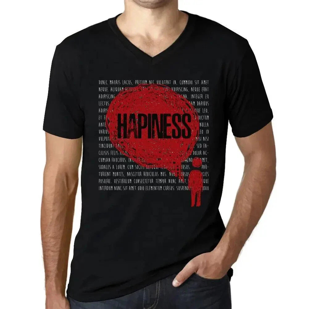 Men's Graphic T-Shirt V Neck Thoughts Hapiness Eco-Friendly Limited Edition Unisex T-shirt, Sweatshirt, Hoodie, Long Sleeve Tee - T-Shirt, Sweatshirt, Hoodie