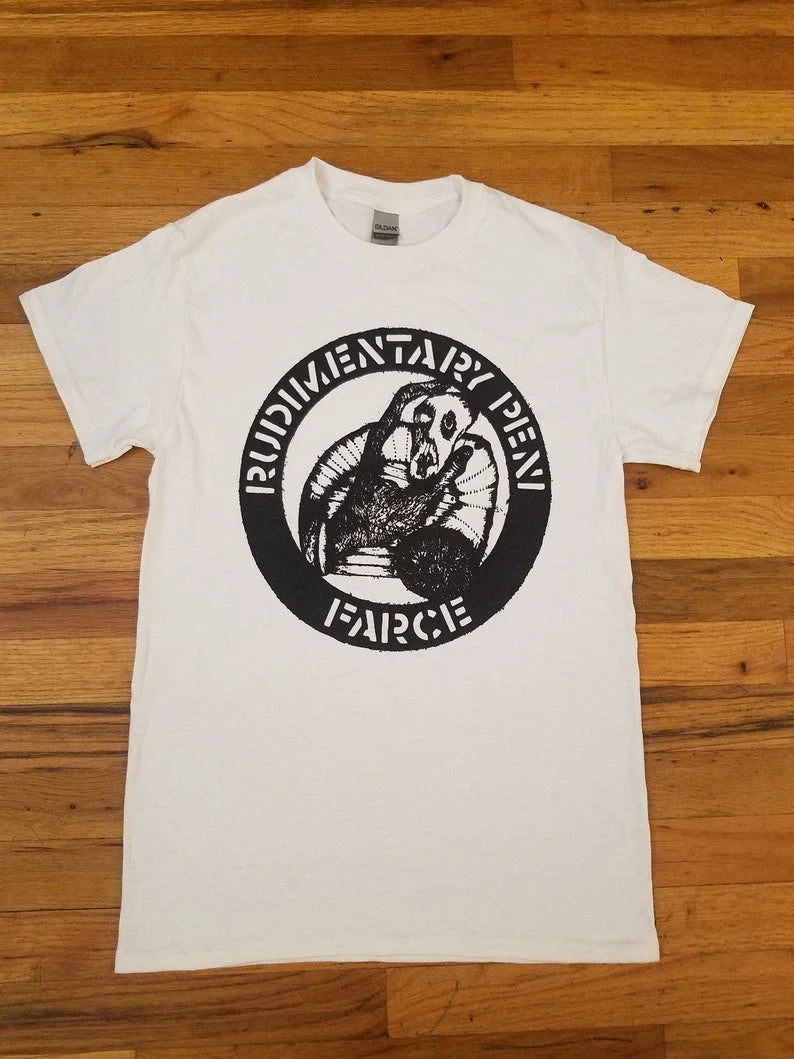 RUDIMENTARY PENI Farce T-Shirt UK Anarcho Punk Crust Hardcore Band Tee UK Unisex T-shirt, Sweatshirt, Hoodie, Long Sleeve Tee - T-Shirt, Sweatshirt, Hoodie