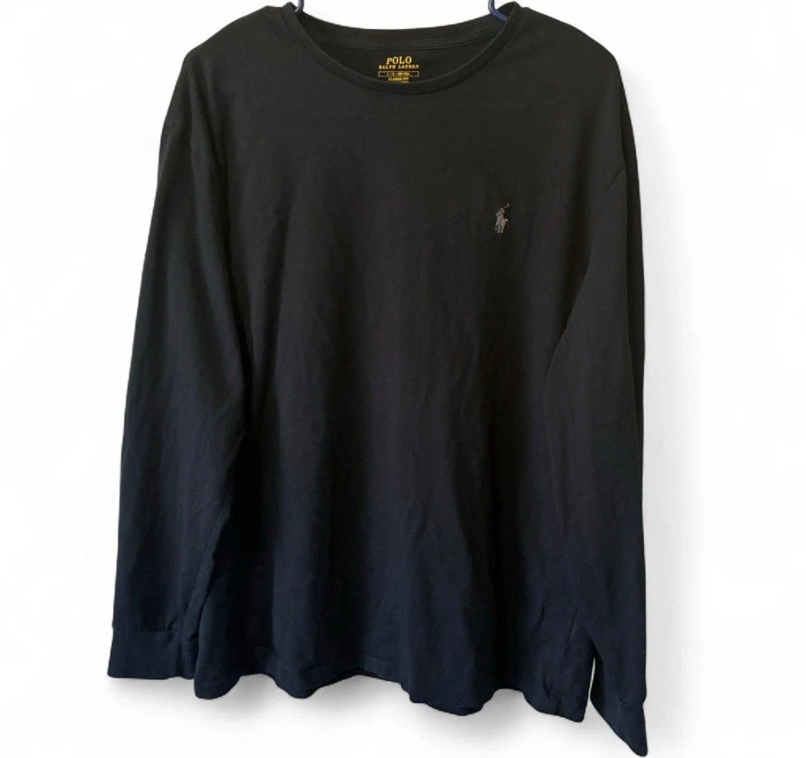 Polo Ralph Lauren Long Sleeve Crew Neck Men Large Black Shirt Minimalist Classic Unisex T-shirt, Sweatshirt, Hoodie, Long Sleeve Tee - T-Shirt, Sweatshirt, Hoodie
