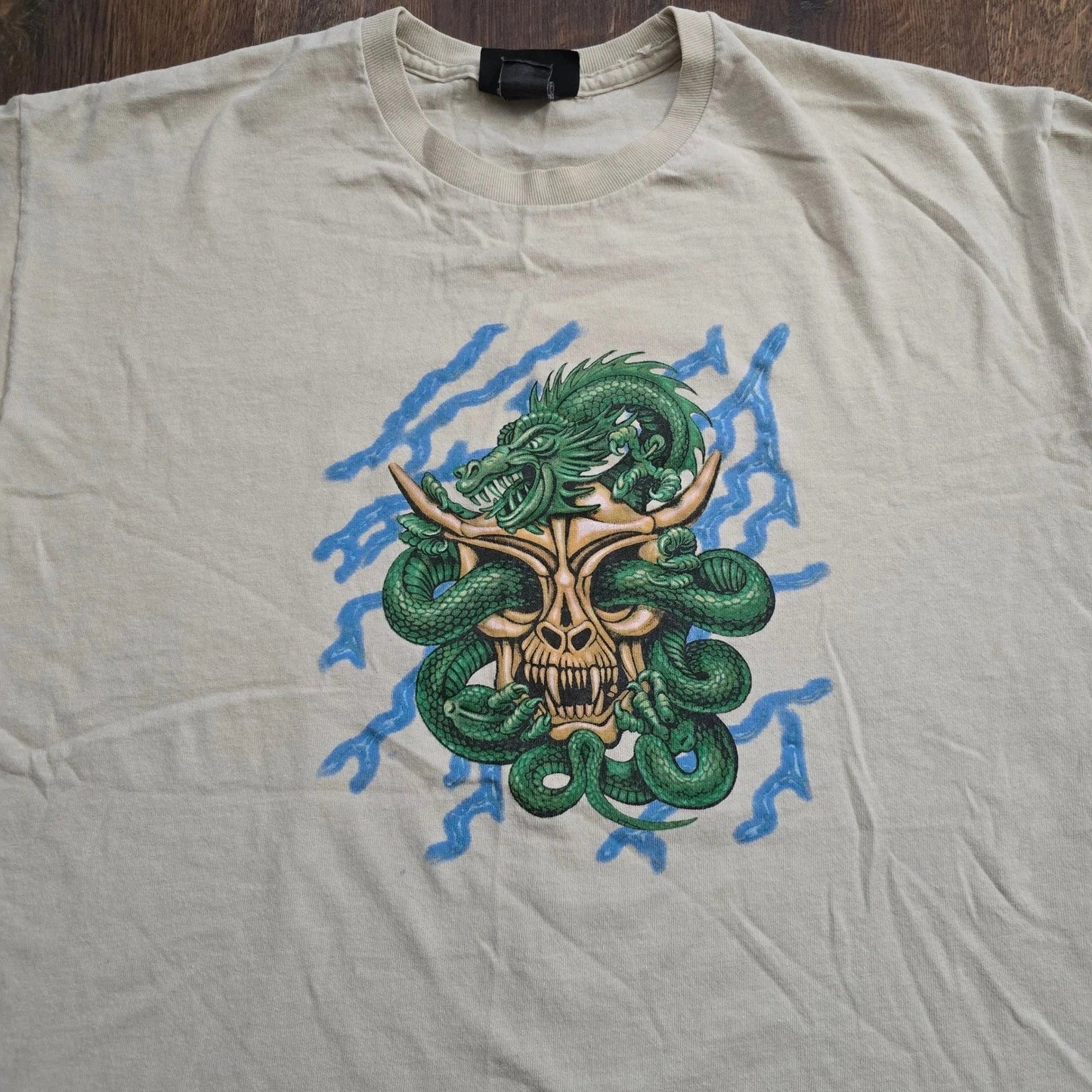 Mens No Boundaries Graphic T-Shirt Dragon Skull Lightning Bolt xl Y2K Unisex T-shirt, Sweatshirt, Hoodie, Long Sleeve Tee - T-Shirt, Sweatshirt, Hoodie