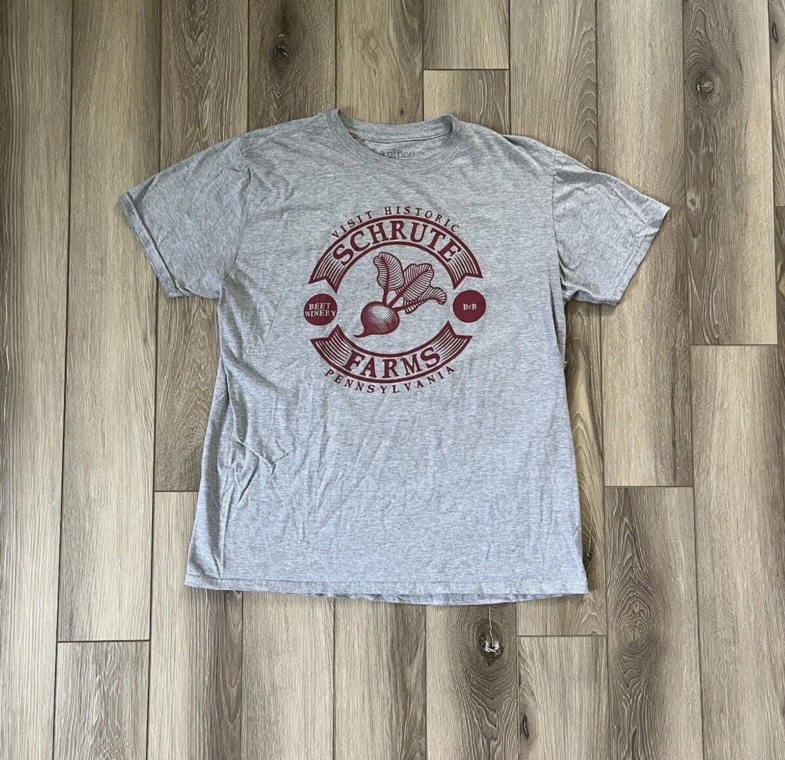 Dwight Schrute Farms The Office TV Show T Shirt Large Gray Scranton Beet Winery Unisex T-shirt, Sweatshirt, Hoodie, Long Sleeve Tee - T-Shirt, Sweatshirt, Hoodie