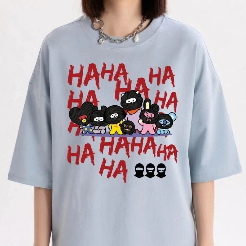 BT21 Haha Cartoon Character Funny Kpop Graphic T shirt Unisex T-shirt, Sweatshirt, Hoodie, Long Sleeve Tee - T-Shirt, Sweatshirt, Hoodie