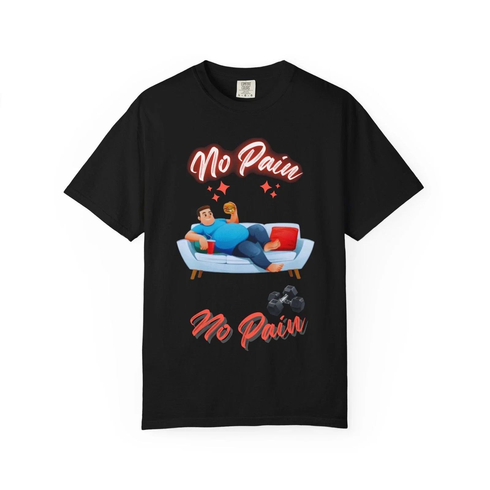 No Pain Couch Potato T-Shirt | Lazy Fitness Humor Unisex T-shirt, Sweatshirt, Hoodie, Long Sleeve Tee - T-Shirt, Sweatshirt, Hoodie