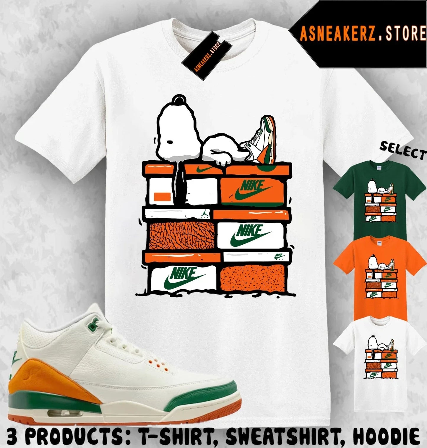 Shirt Match SoleFly x AJ 3 Miami Sneaker Matching Tee Sneakerhead S Dog T-Shirt Unisex T-shirt, Sweatshirt, Hoodie, Long Sleeve Tee - T-Shirt, Sweatshirt, Hoodie
