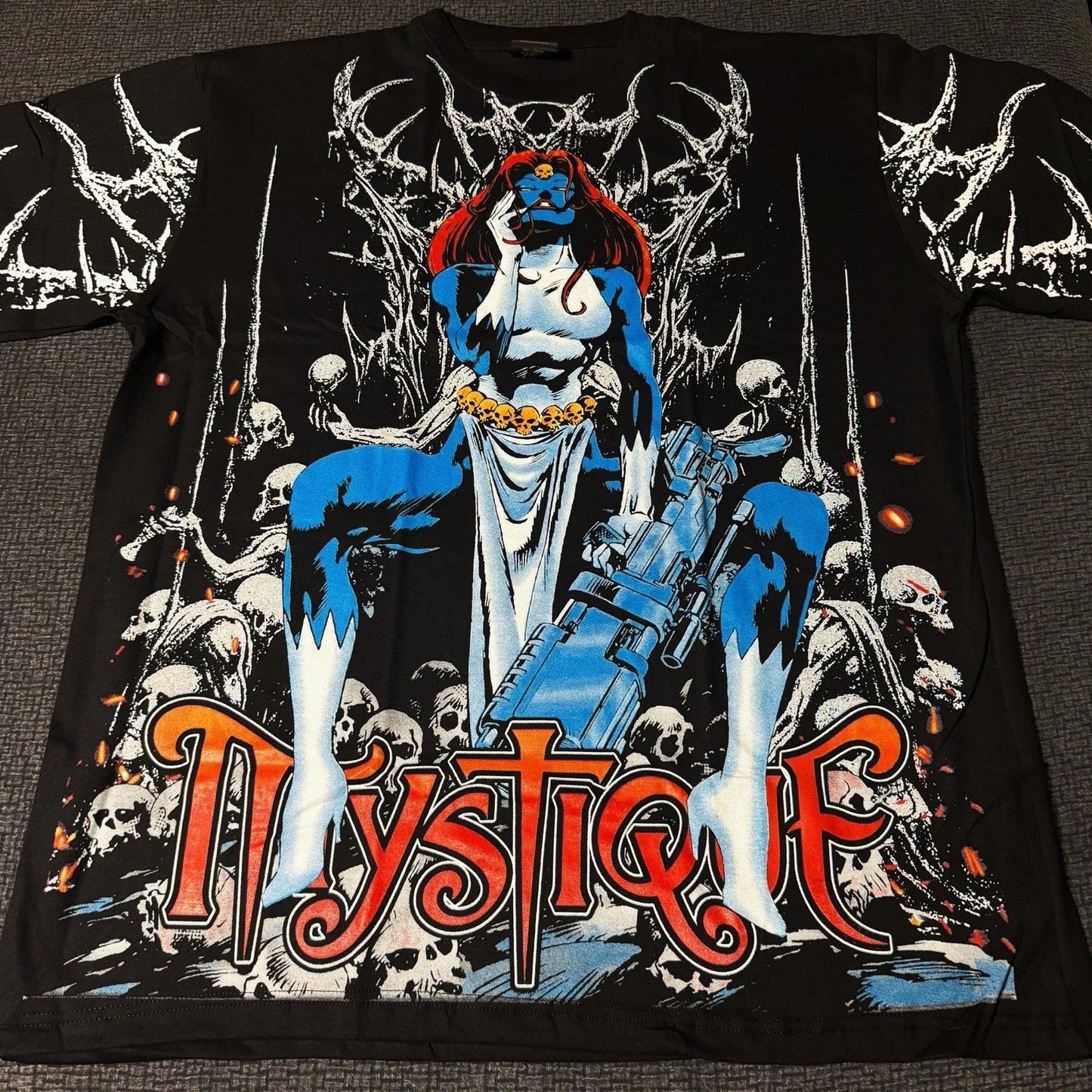 Mystique X-Men Comics T-shirt Size XL Crown Tag AOP Mutant Raven Darkholme Unisex T-shirt, Sweatshirt, Hoodie, Long Sleeve Tee - T-Shirt, Sweatshirt, Hoodie