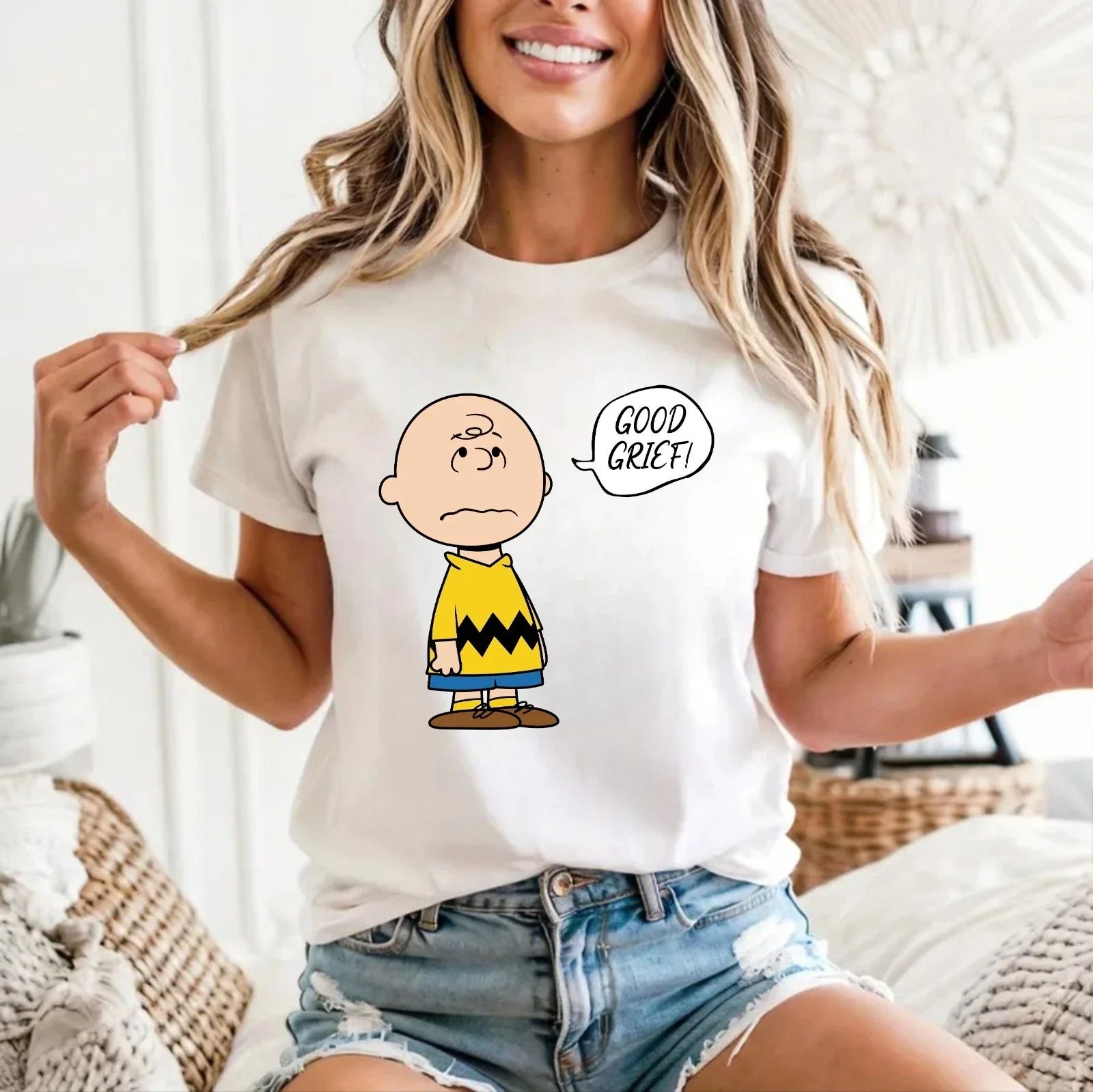 Good Grief Cartoon Unisex T-Shirt-Funny Peanuts Comic Strip Sarcastic Retro Tee Unisex T-shirt, Sweatshirt, Hoodie, Long Sleeve Tee - T-Shirt, Sweatshirt, Hoodie