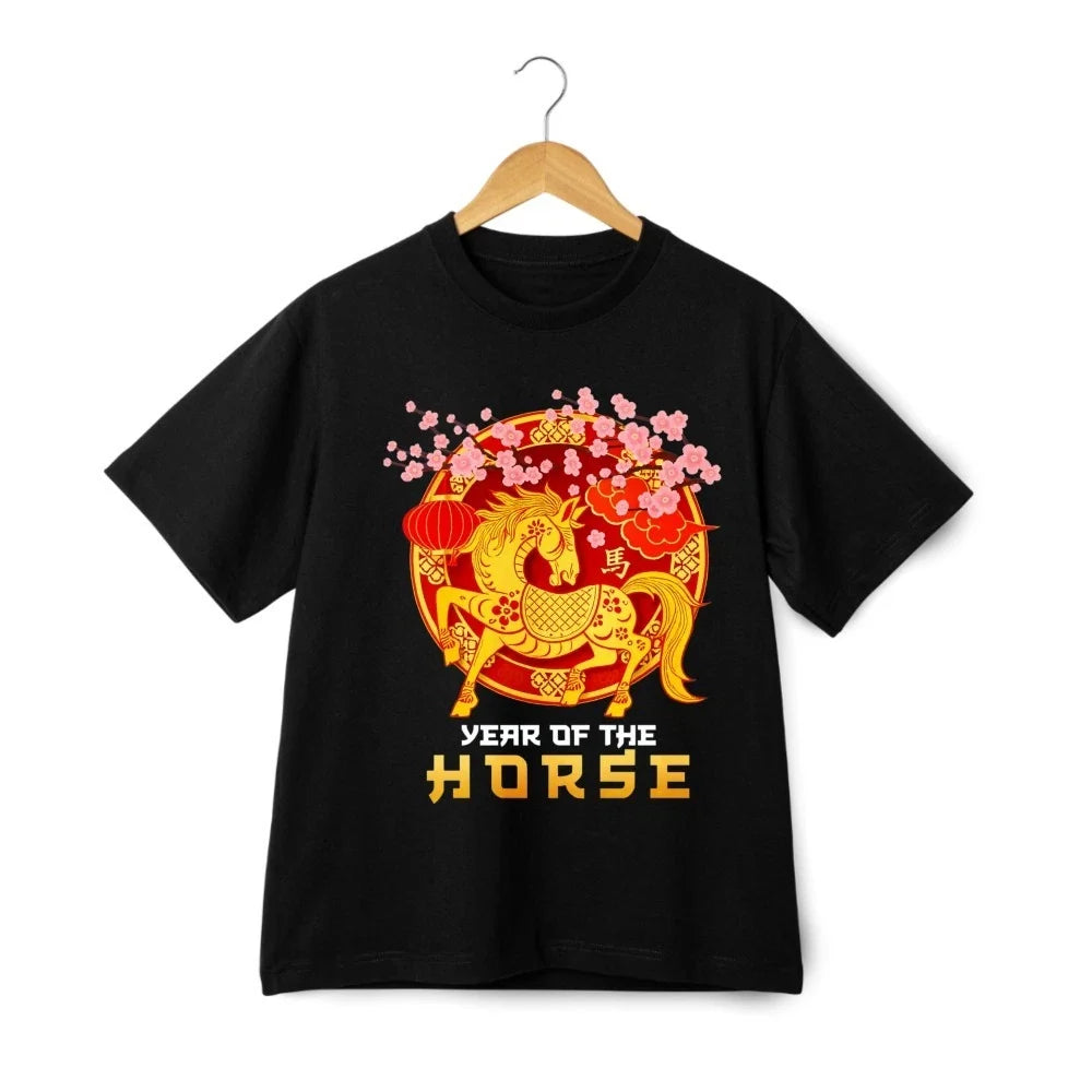 Year of the Horse T-Shirt  Chinese Zodiac Horse Lunar New Year Tee Streetwear Unisex T-shirt, Sweatshirt, Hoodie, Long Sleeve Tee - T-Shirt, Sweatshirt, Hoodie