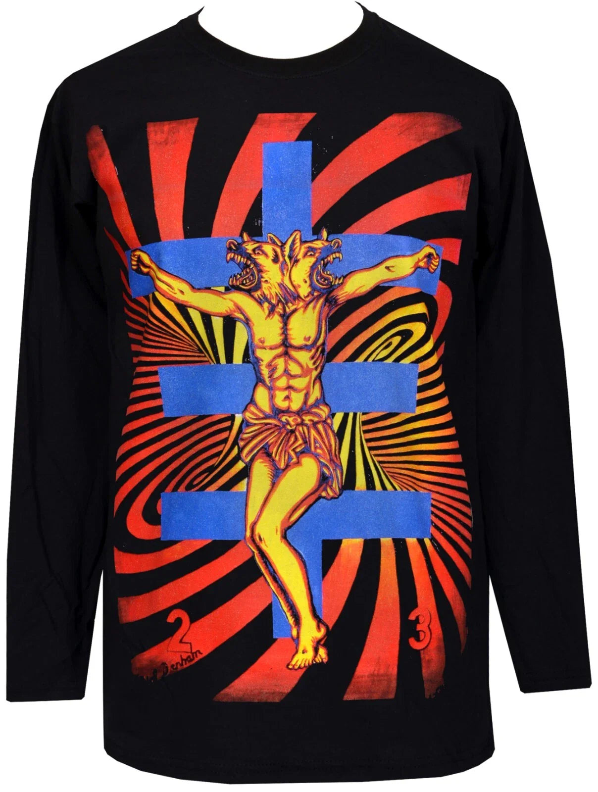 Psychic TV Men's Long Sleeve T-Shirt Val Denham Wolf PTV Industrial Punk Unisex T-shirt, Sweatshirt, Hoodie, Long Sleeve Tee - T-Shirt, Sweatshirt, Hoodie