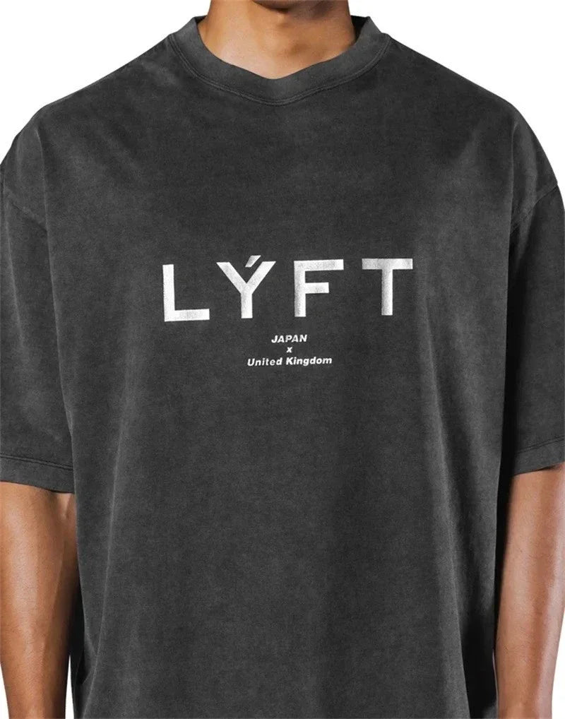 Mens Washed Cotton Oversized Printed T-Shirt Short Sleeve Gym Fitness Casual Unisex T-shirt, Sweatshirt, Hoodie, Long Sleeve Tee - T-Shirt, Sweatshirt, Hoodie