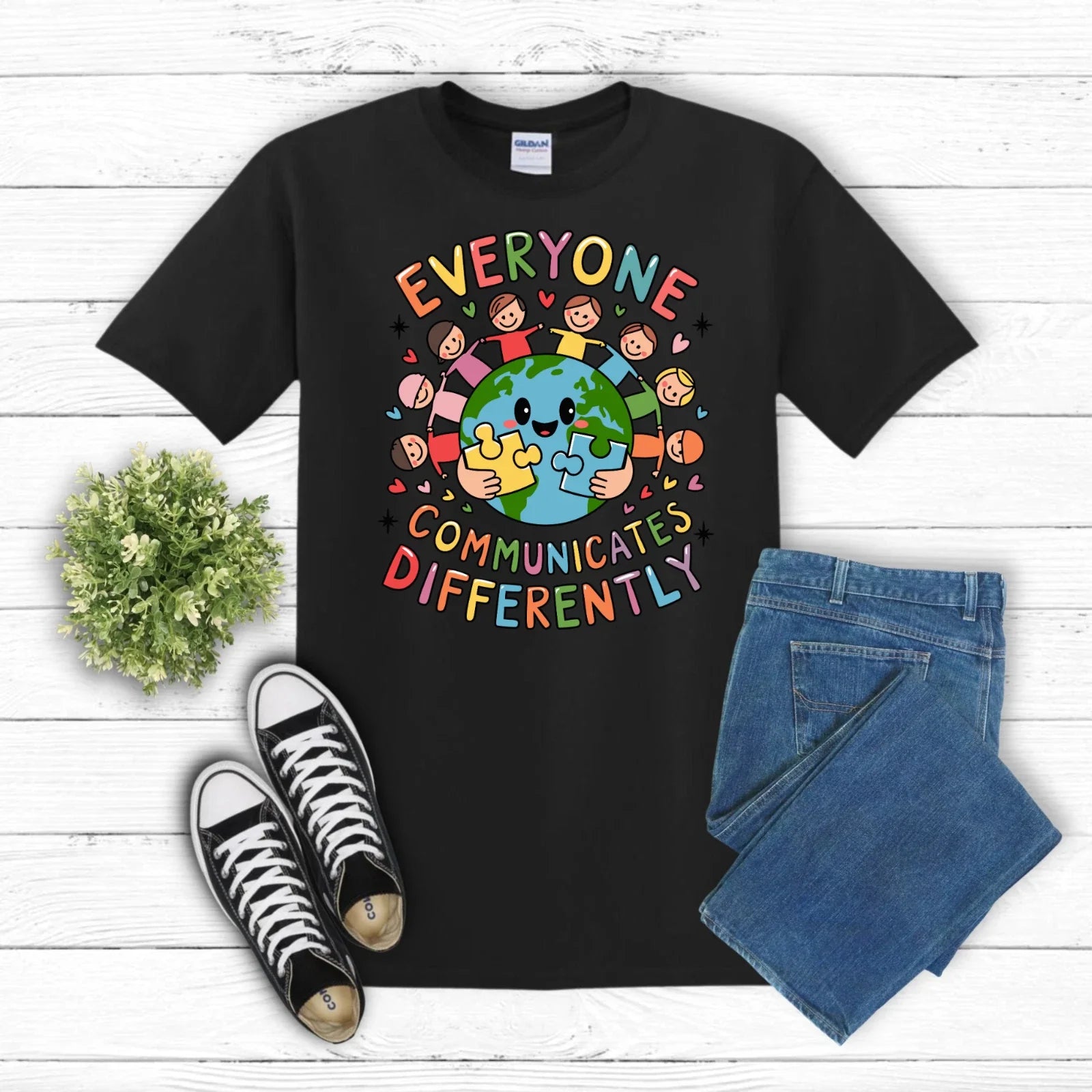 Everyone Communicates Differently Autism T-shirt Autism Shirts S-3XL Unisex T-shirt, Sweatshirt, Hoodie, Long Sleeve Tee - T-Shirt, Sweatshirt, Hoodie