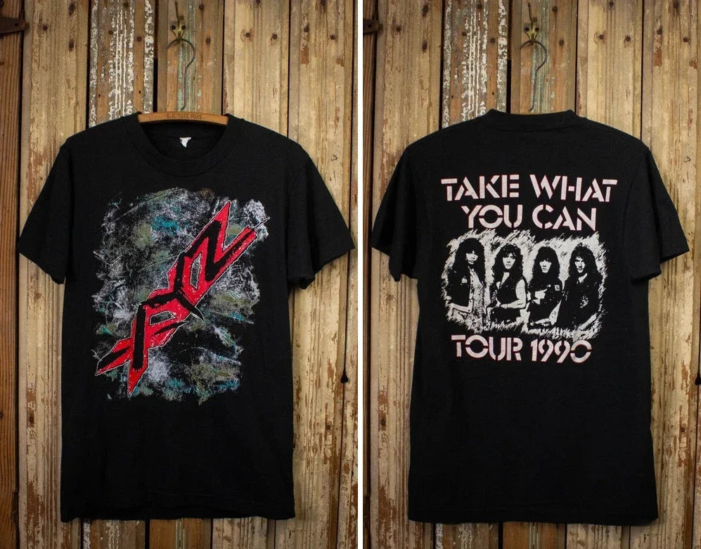 Vintage XYZ Band Take What You Can 1990 Tour T Shirt Black Unisex T-shirt, Sweatshirt, Hoodie, Long Sleeve Tee - T-Shirt, Sweatshirt, Hoodie