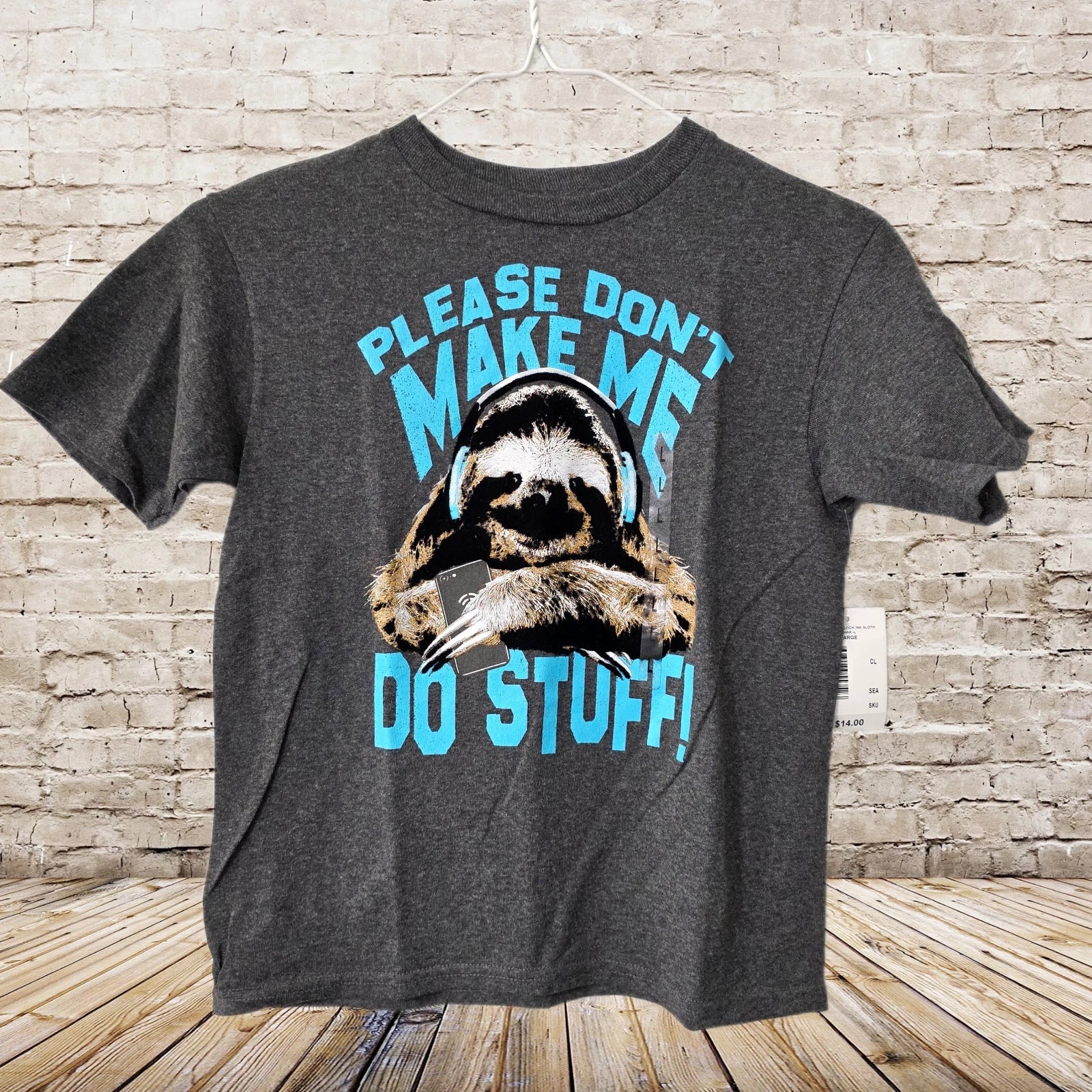 Berzy - Please Dont Make ME Do Stuff - Lazy Sloth Boys T-Shirt Lrg Unisex T-shirt, Sweatshirt, Hoodie, Long Sleeve Tee - T-Shirt, Sweatshirt, Hoodie