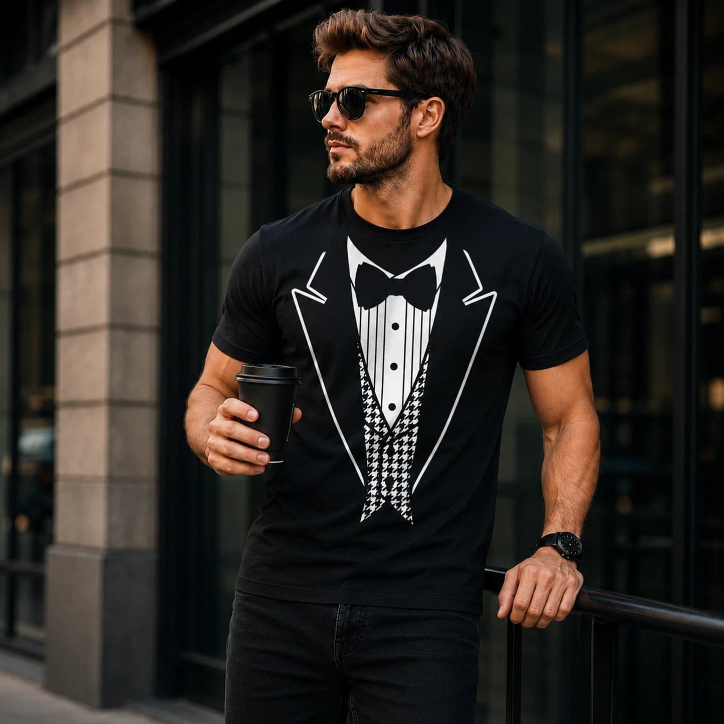 Tuxedo Print T Shirt, Formal Suit Graphic Tee Unisex T-shirt, Sweatshirt, Hoodie, Long Sleeve Tee - T-Shirt, Sweatshirt, Hoodie