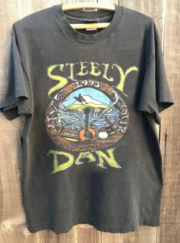 Steely Dan Band 1993 Rare Design Charcoal Cotton T shirt Unisex S-5XL Unisex T-shirt, Sweatshirt, Hoodie, Long Sleeve Tee - T-Shirt, Sweatshirt, Hoodie