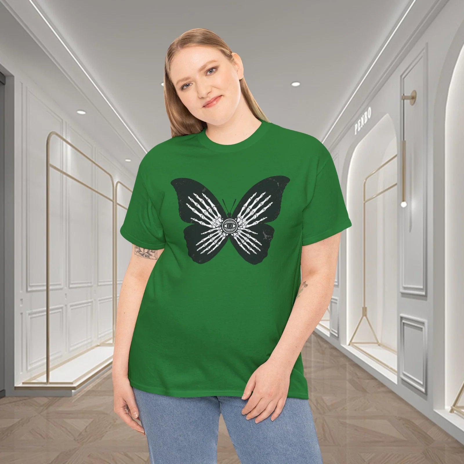 Evolution Skeleton Hands Butterfly Gothic Graphic T-Shirt Unisex T-shirt, Sweatshirt, Hoodie, Long Sleeve Tee - T-Shirt, Sweatshirt, Hoodie