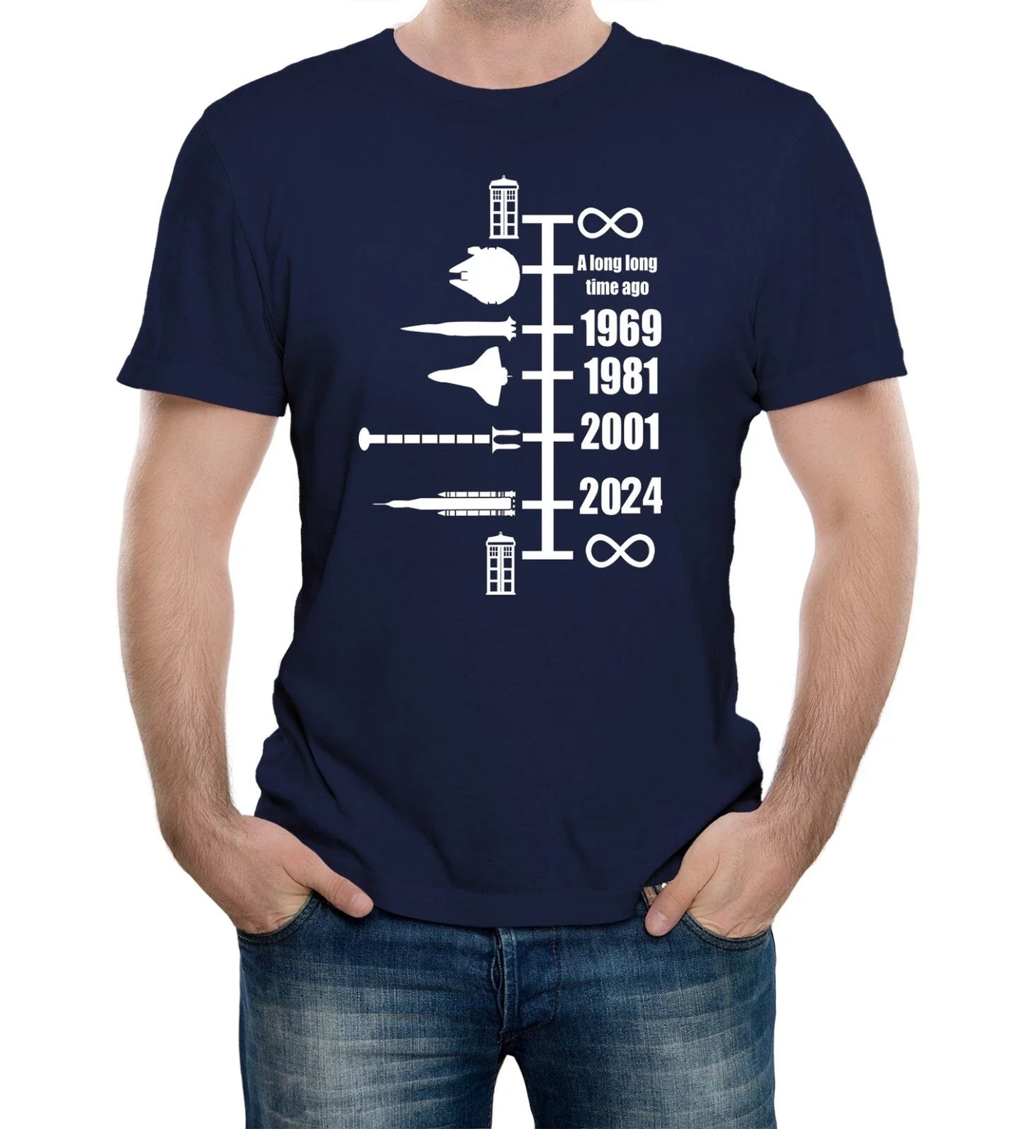 SpaceShip Timeline T-Shirt - Space Stars Science Sci Fi Retro Cool Movie TV Unisex T-shirt, Sweatshirt, Hoodie, Long Sleeve Tee - T-Shirt, Sweatshirt, Hoodie