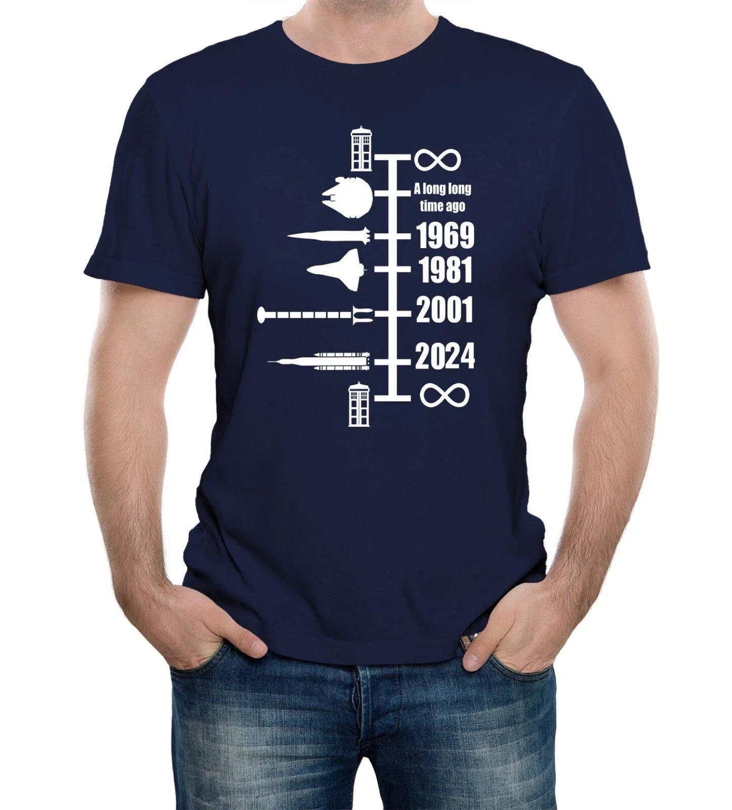 SpaceShip Timeline T-Shirt - Space Stars Science Sci Fi Retro Cool Movie TV Unisex T-shirt, Sweatshirt, Hoodie, Long Sleeve Tee - T-Shirt, Sweatshirt, Hoodie