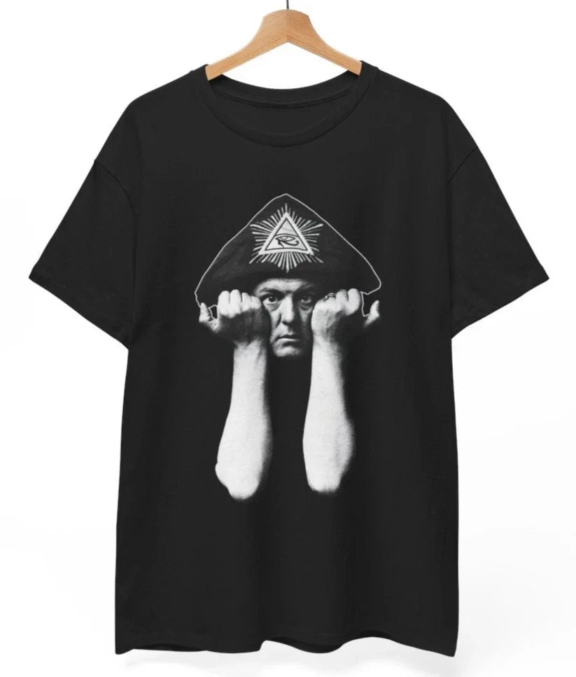 Aleister Crowley Shirt- Occult Black Magik - 100% cotton  Unisex Tee Unisex T-shirt, Sweatshirt, Hoodie, Long Sleeve Tee - T-Shirt, Sweatshirt, Hoodie