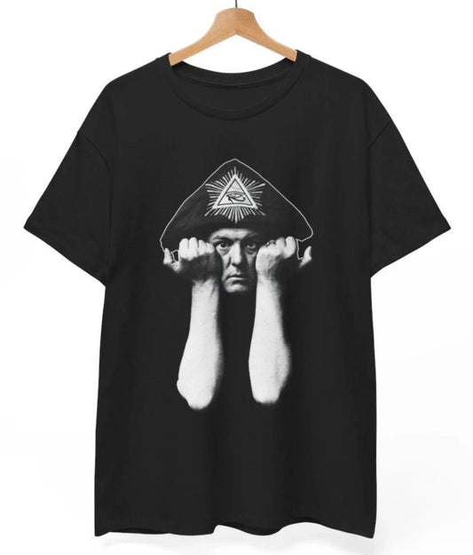 Aleister Crowley Shirt- Occult Black Magik - 100% cotton  Unisex Tee Unisex T-shirt, Sweatshirt, Hoodie, Long Sleeve Tee - T-Shirt, Sweatshirt, Hoodie