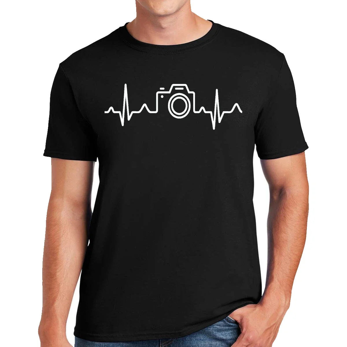 Heartbeat Camera T Shirt Mens Cool Photography Gift Idea Cameras Present Top Tee Unisex T-shirt, Sweatshirt, Hoodie, Long Sleeve Tee - T-Shirt, Sweatshirt, Hoodie