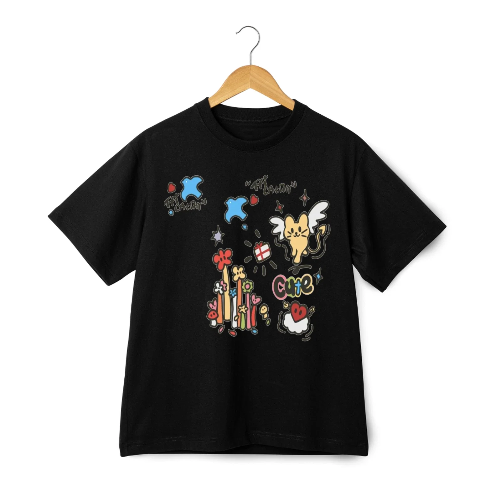 TFi Cat Day Cute Graphic Unisex Tee Unisex T-shirt, Sweatshirt, Hoodie, Long Sleeve Tee - T-Shirt, Sweatshirt, Hoodie