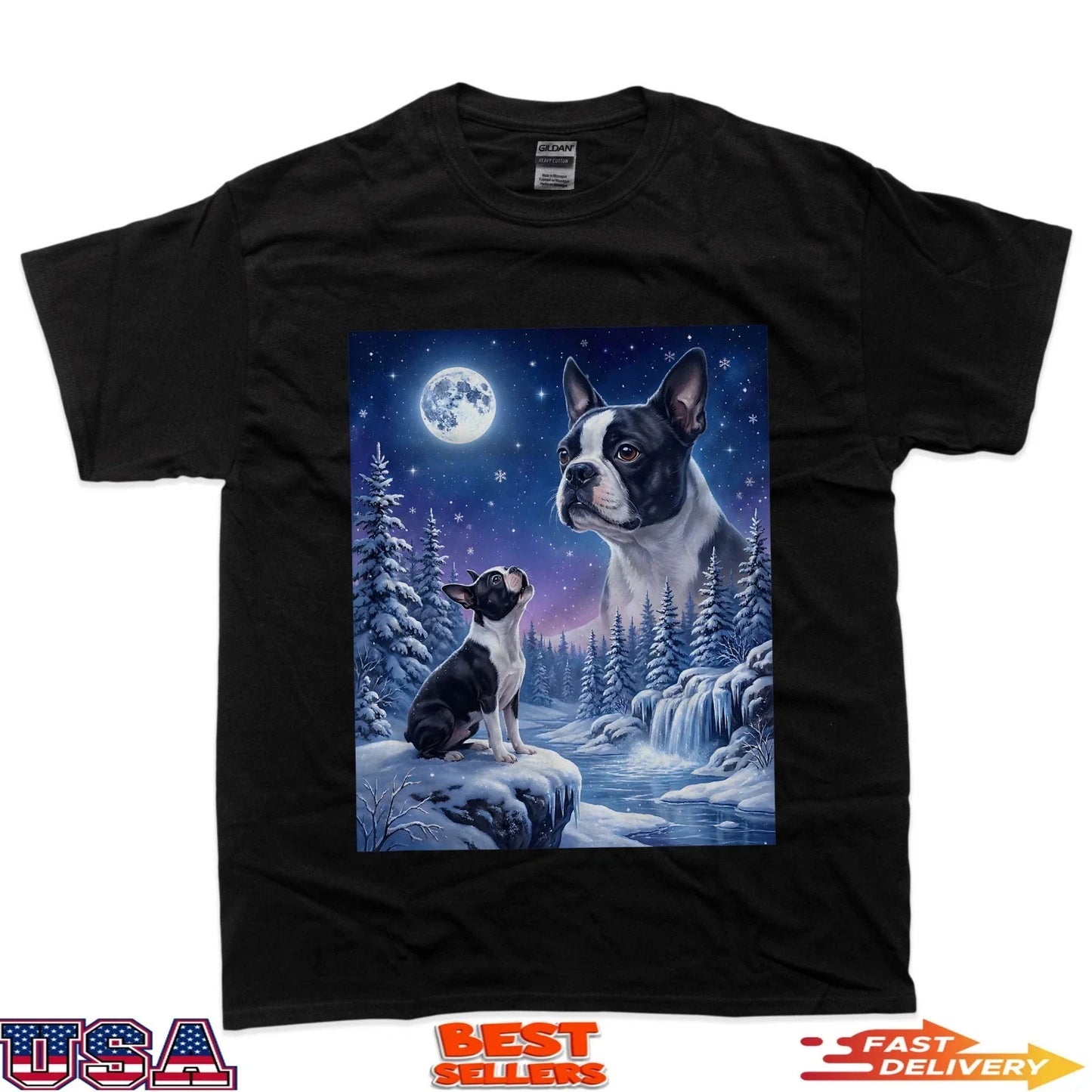 Howling To The Moon Meme Animal Dog Boston Terrier T-Shirt Unisex T-shirt, Sweatshirt, Hoodie, Long Sleeve Tee - T-Shirt, Sweatshirt, Hoodie
