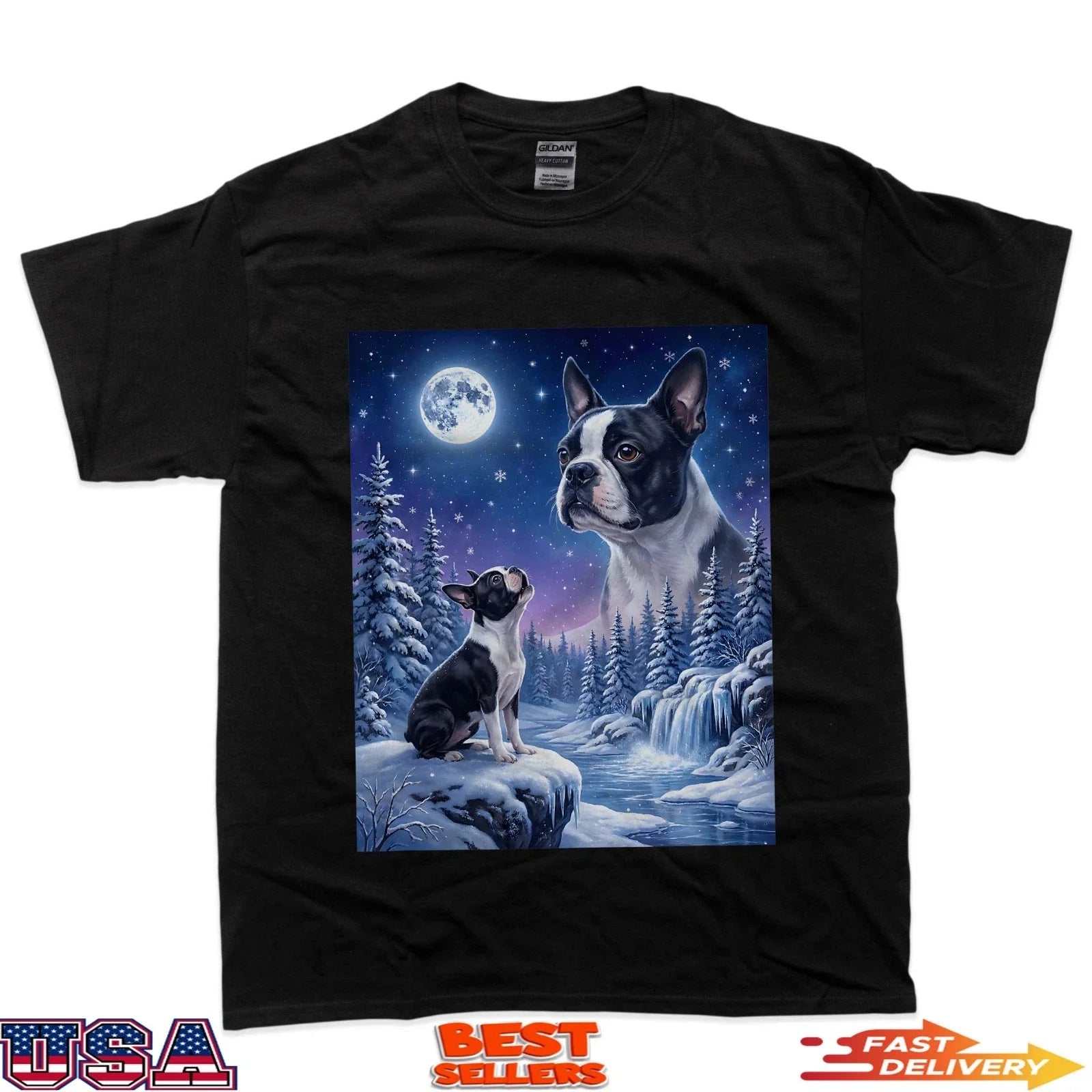 Howling To The Moon Meme Animal Dog Boston Terrier T-Shirt Unisex T-shirt, Sweatshirt, Hoodie, Long Sleeve Tee - T-Shirt, Sweatshirt, Hoodie