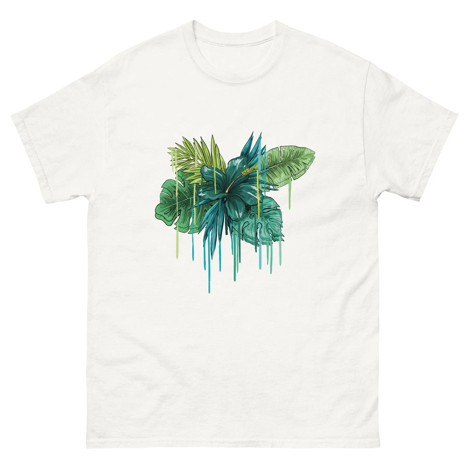 Women's Melting Effect Tropical Botanical Leaves T-shirt Unisex T-shirt, Sweatshirt, Hoodie, Long Sleeve Tee - T-Shirt, Sweatshirt, Hoodie