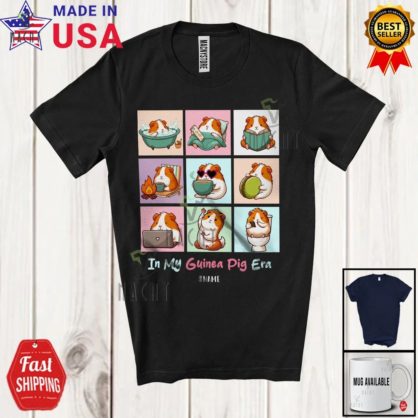 In My Guinea Pig Era; Guinea Pig Activities; Custom Name Girls Family T-Shirt Unisex T-shirt, Sweatshirt, Hoodie, Long Sleeve Tee - T-Shirt, Sweatshirt, Hoodie