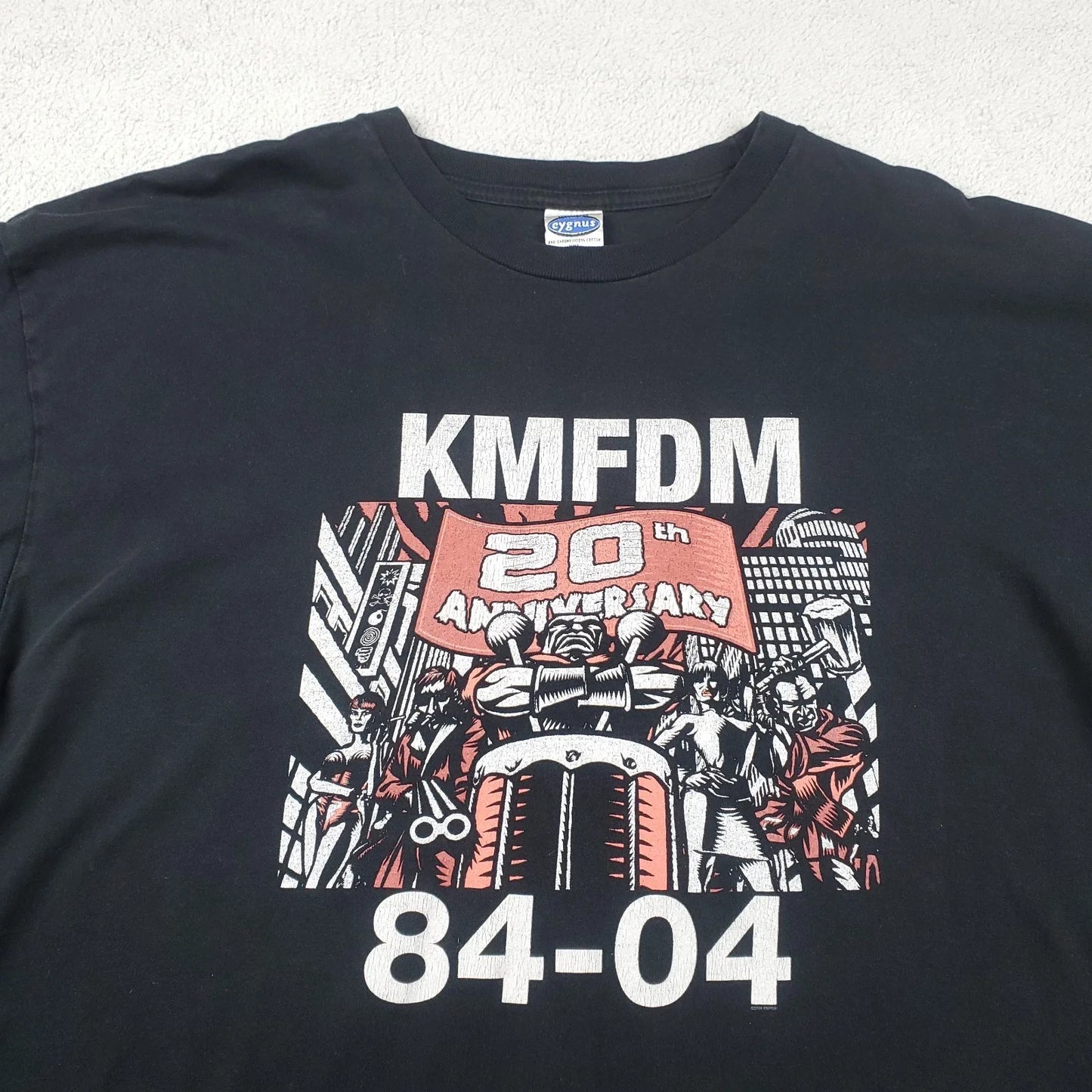 Vintage KMFDM Shirt Mens XXL Black German Industrial Rock 20th Anniversary Y2K Unisex T-shirt, Sweatshirt, Hoodie, Long Sleeve Tee - T-Shirt, Sweatshirt, Hoodie